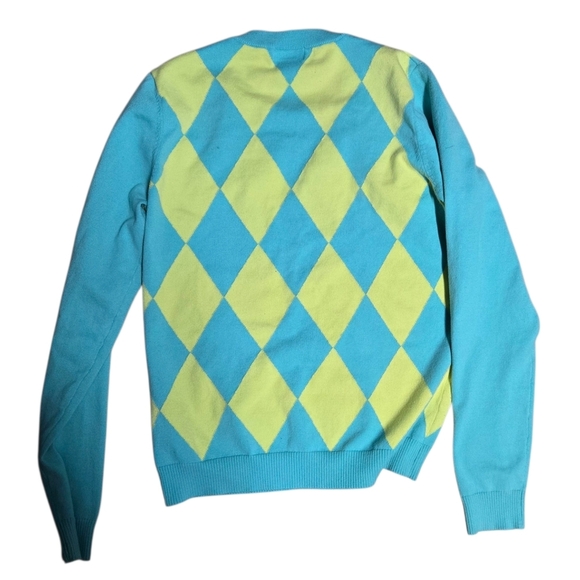 Lilly Pulitzer Bright Argyle Long Sleeve VNeck Sweater Size Medium - Picture 2 of 5